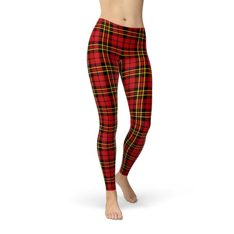 Red Plaid Tartan Leggings