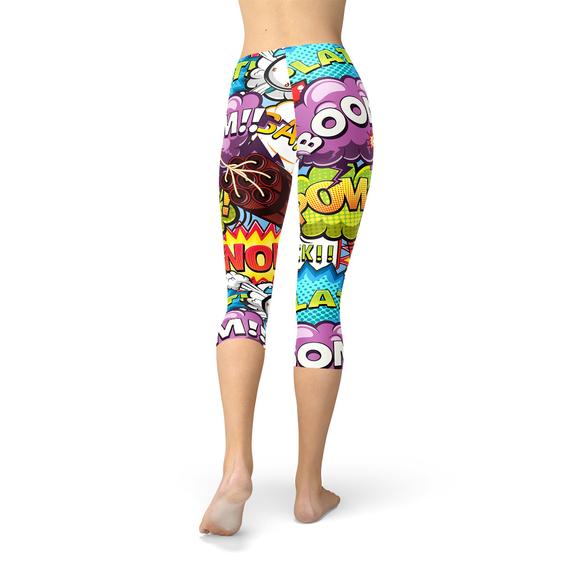 Comic Book Explosions Capri Leggings