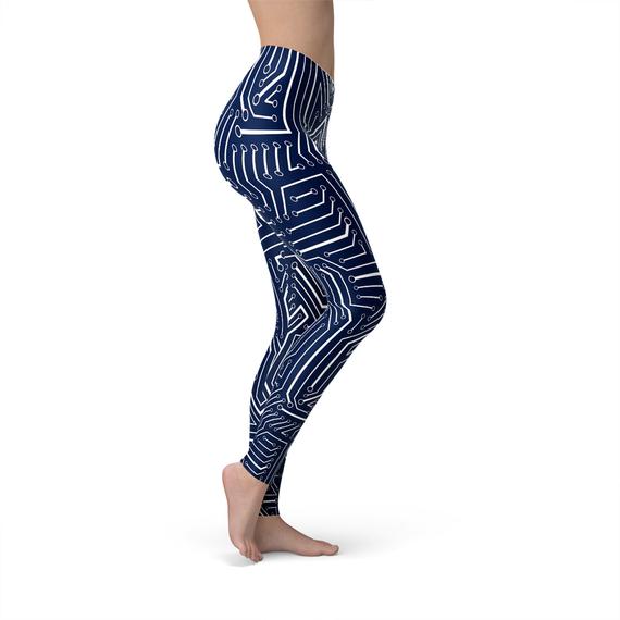 Navy Blue Circuit Leggings