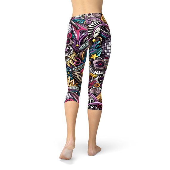 Grunge Rock n Roll Capri Leggings