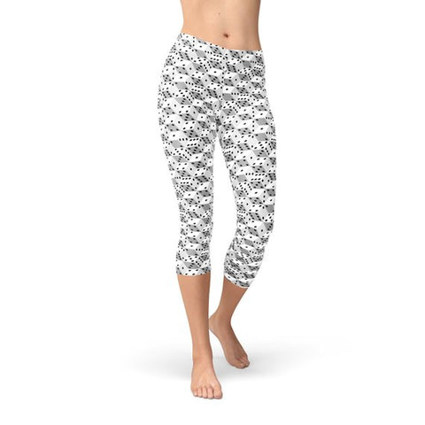 Black and White Dice Capri Leggings