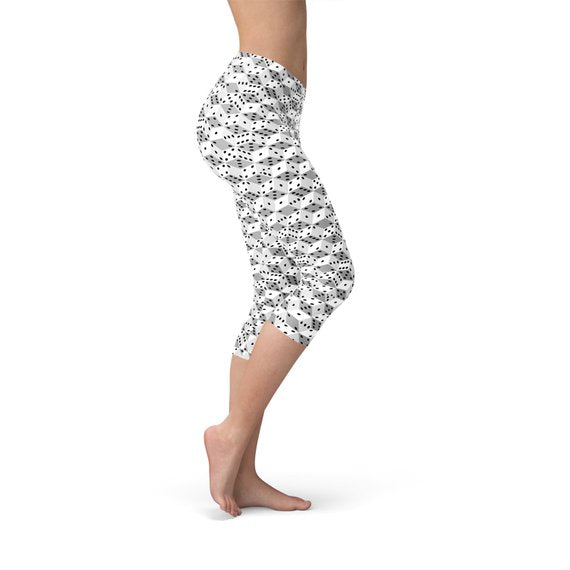 Black and White Dice Capri Leggings