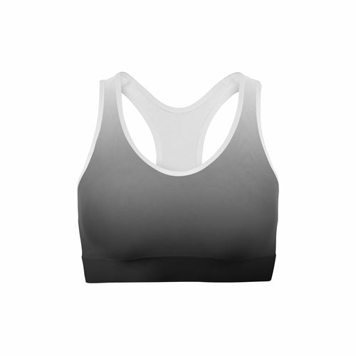 White Black Ombre Sports Bra